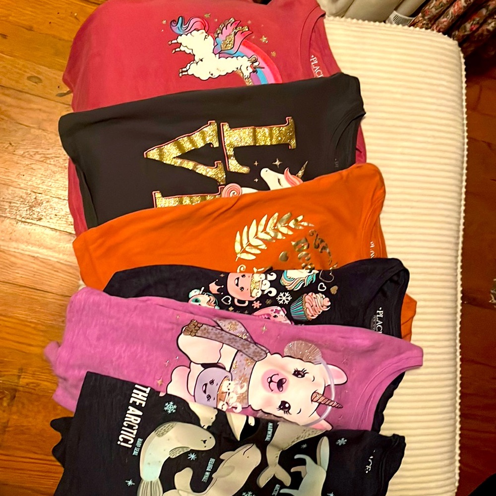 Six long sleeve children’s place tees, size 5/6